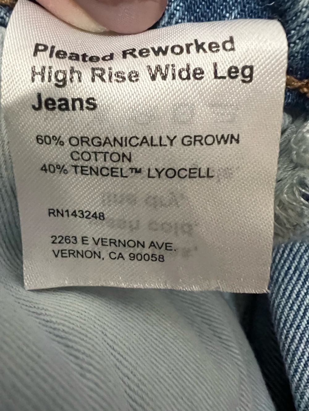 Reformation Light Blue High-Rise Wide Leg Jeans size 24 button closure EUC - Picture 7 of 8